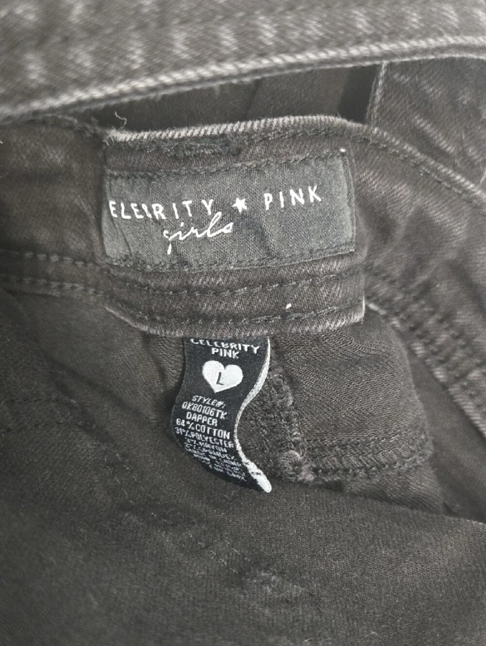Celebrity Pink Girls Black Denim Overalls with Bib Front
